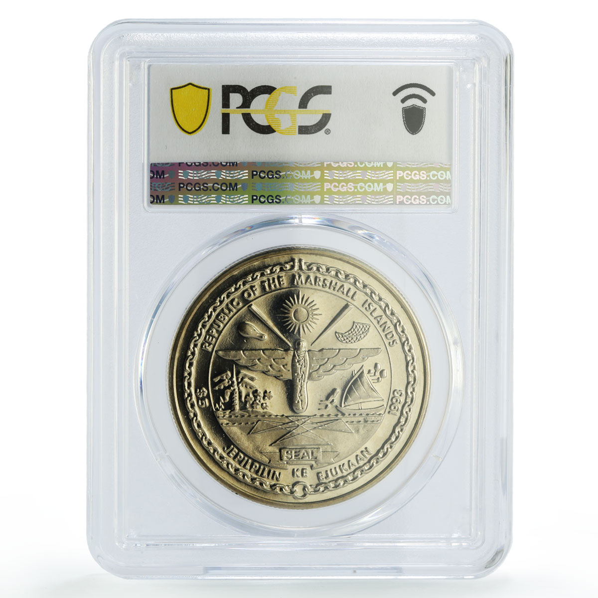 Marshall Islands 5 dollars Christmas Madonna Baby Jesus MS67 PCGS CuNi coin 1993