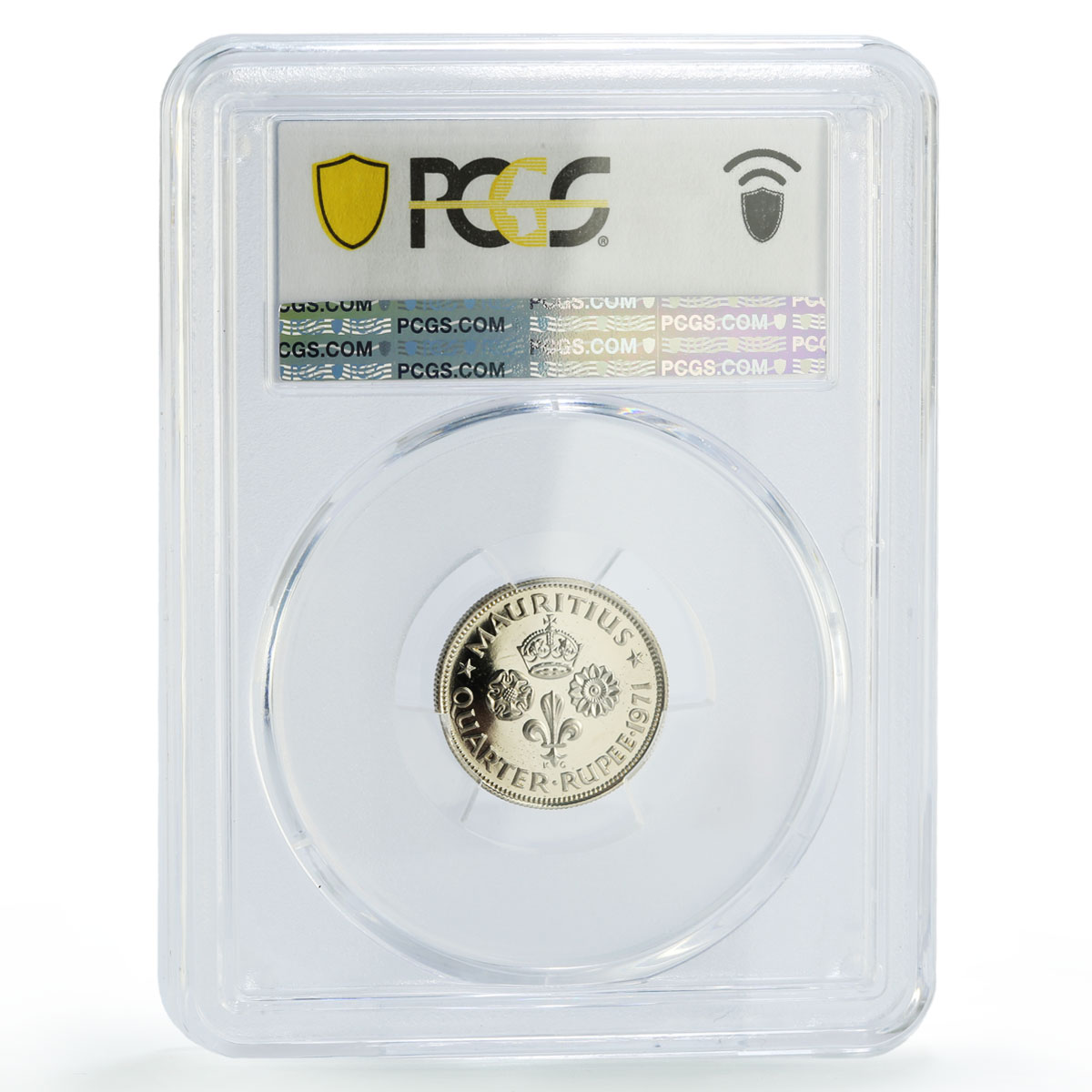 Mauritius 1/4 rupee Republic Coinage Queen Elizabeth PR67 PCGS CuNi coin 1971