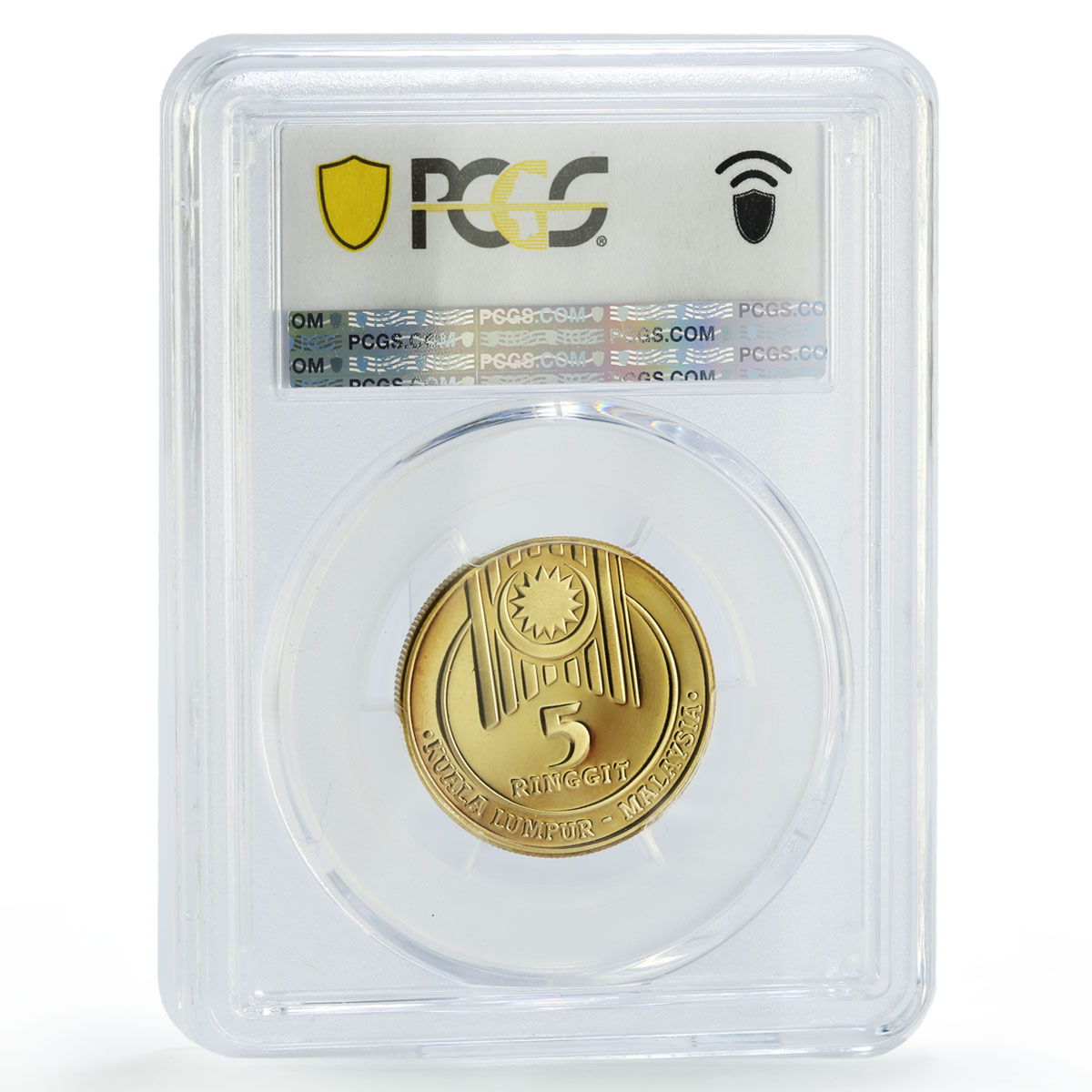 Malaysia 5 ringgit 15th South Asian Olympic Games PR68 PCGS CuZinc coin 1989