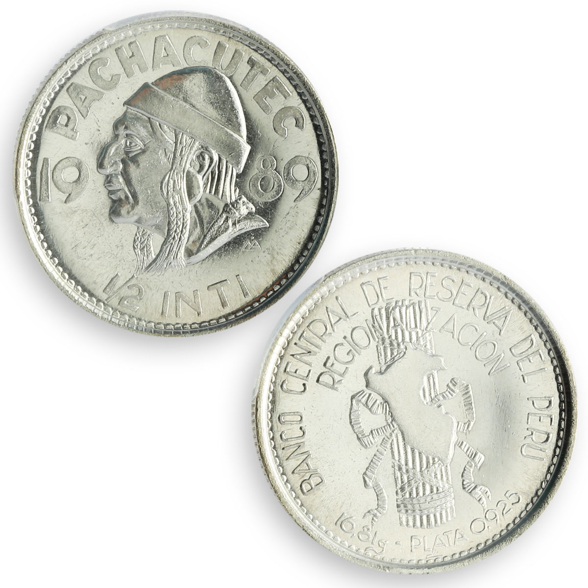 Peru 1/2 inti Indian Pachacutec Yupanki MS64 PCGS silver coin 1989 Peru 1/2 inti Indian Pachacutec Yupanki MS64 PCGS silver coin 1989