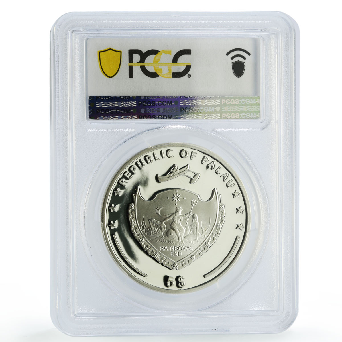 Palau 5 dollars Sea Treasures Marine Life Pearl PR69 PCG silver coin 2013