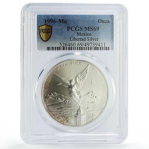 Mexico 1 onza Libertad Angel of Independence MS69 PCGS silver coin 1996