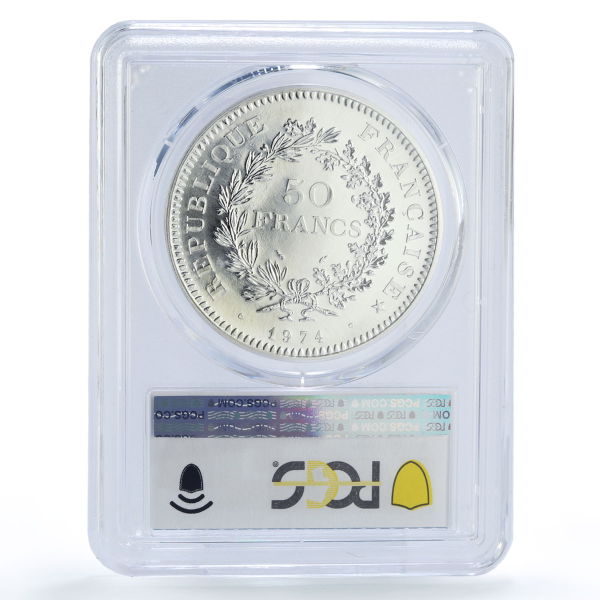 France 50 francs Freedom Equality Fraternity Hercules MS69 PCGS silver coin 1974