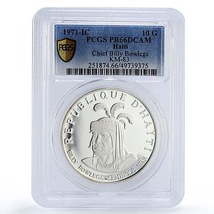 Haiti 10 gourdes Indian Chieftains Billy Bowlegs PR66 PCGS silver coin 1971