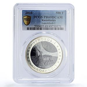 Kazakhstan 500 tenge Moon Landing Lunokhod 1 Space PR69 PCGS silver coin 2010