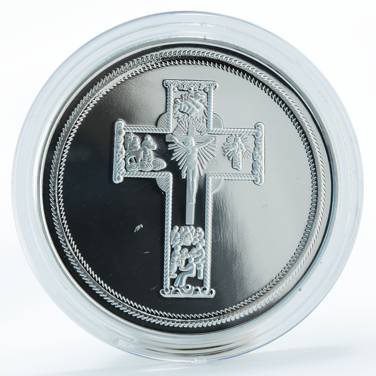 St Christopher, Silver Plated Coin, Protect Us, Safety, Lucky, Token, Medallion