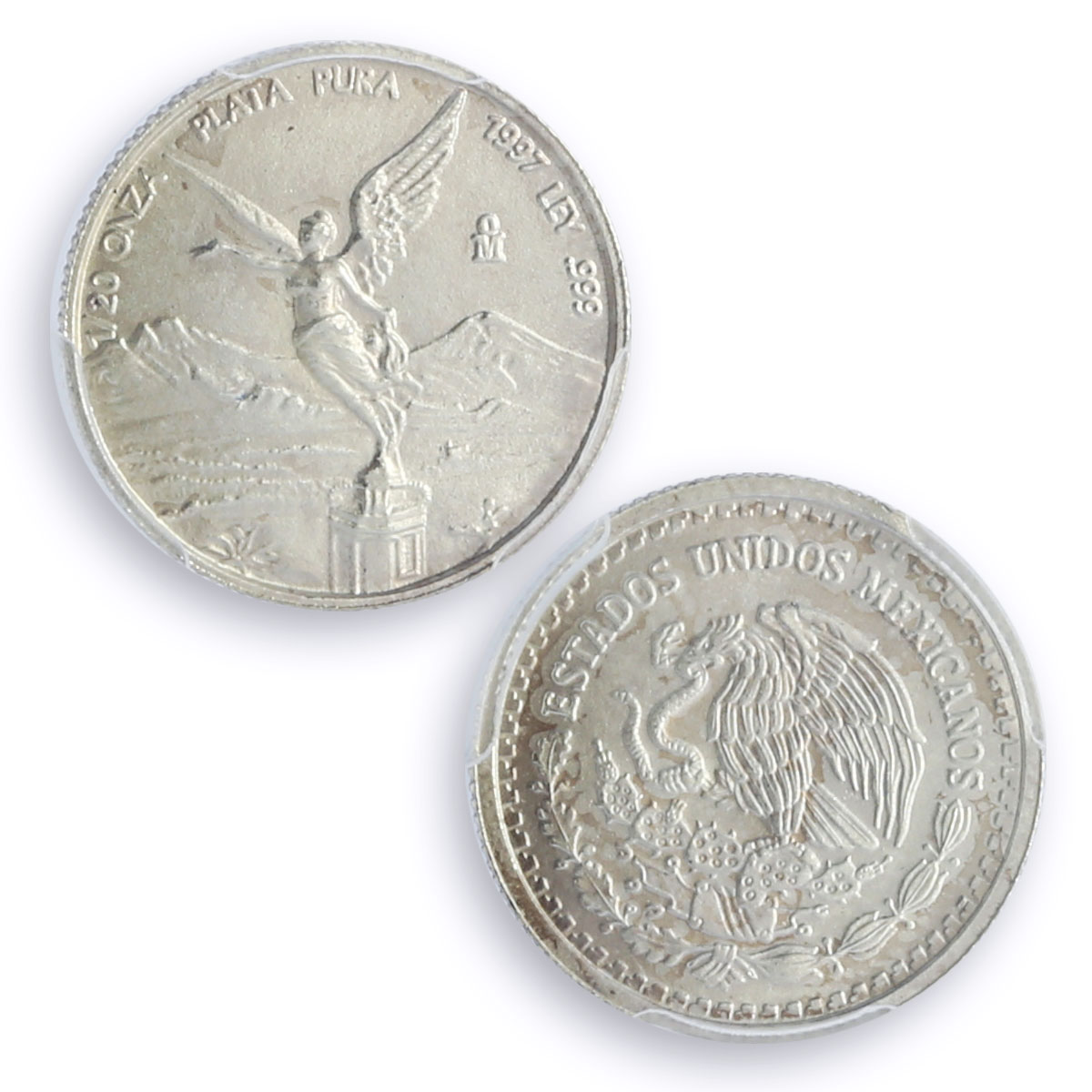 Mexico 1/20 onza Libertad Angel of Independence MS67 PCGS silver coin 1997