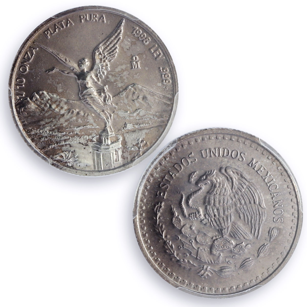 Mexico 1/10 onza Libertad Angel of Independence MS67 PCGS silver coin 1998