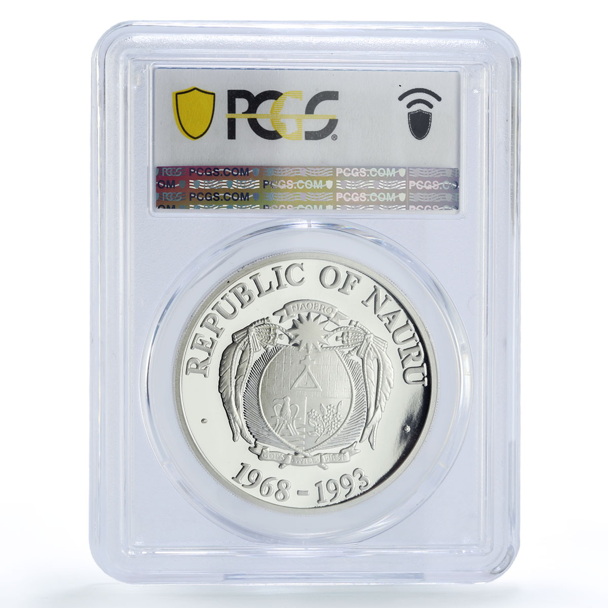 Nauru 10 dollars Independence 25th Anniversary KM-1 PR69 PCGS silver coin 1993