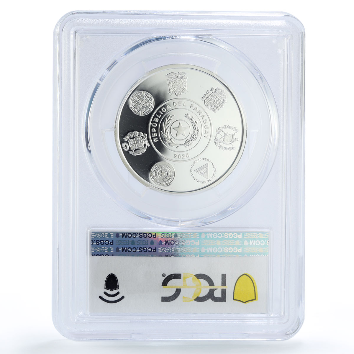 Paraguay 1 guarani Ibero-American Railways Encarnacion Train PR69 PCGS coin 2020