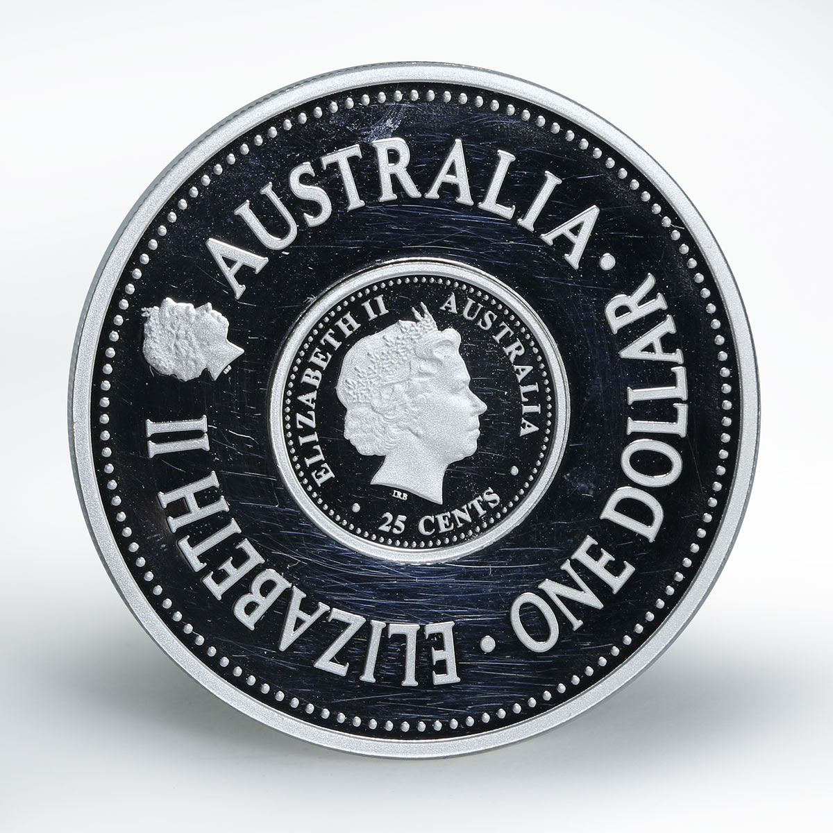 Australia 1 dollar 25 cents FIFA World Cup Holey dollar &amp; Dump silver coin 2006