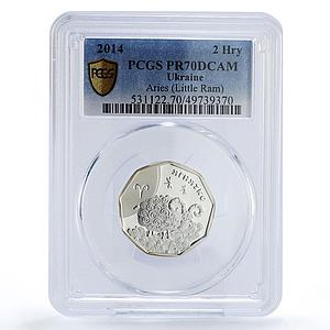 Ukraine 2 hryvnias Baby Zodiac Aries Little Ram PR70 PCGS silver coin 2014