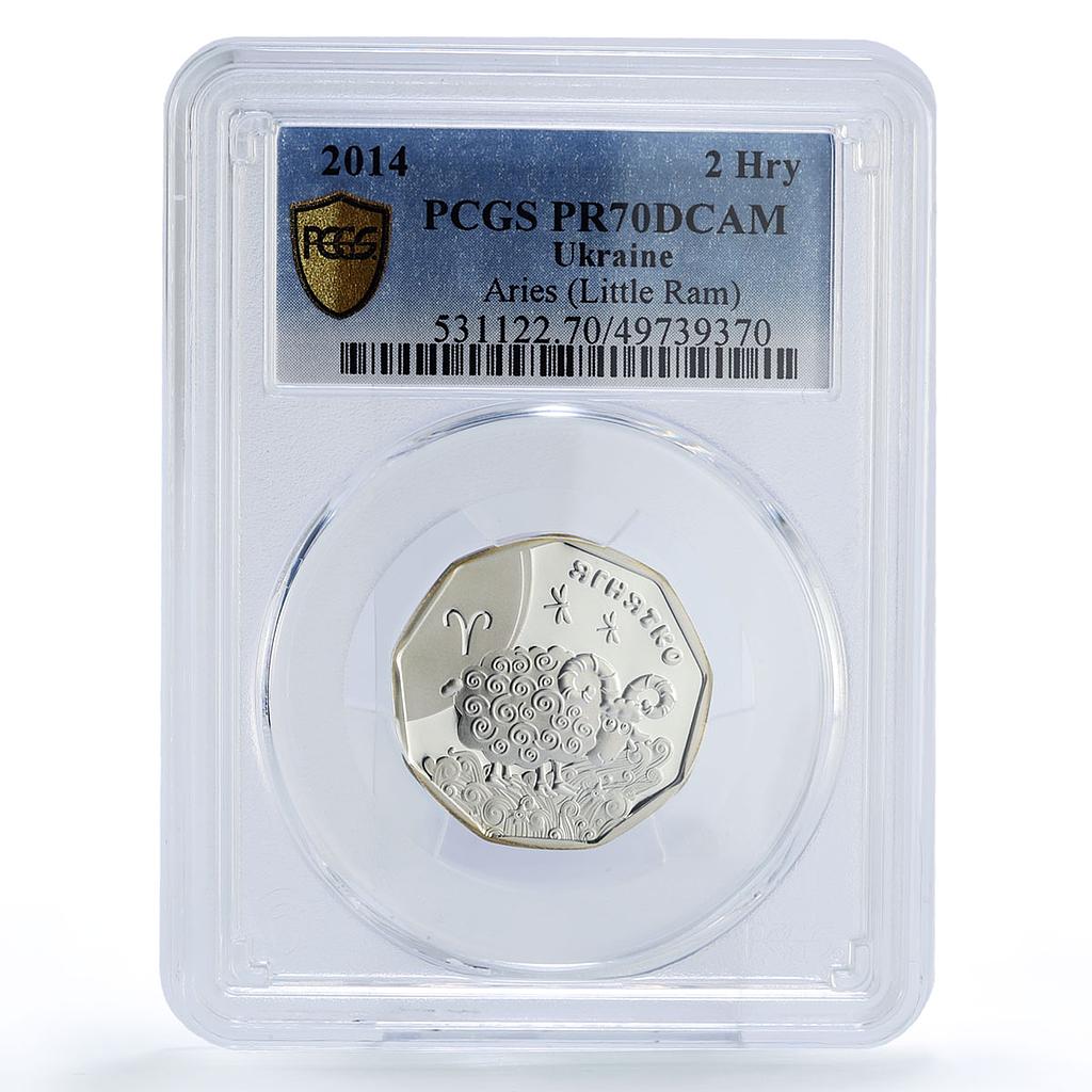 Ukraine 2 hryvnias Baby Zodiac Aries Little Ram PR70 PCGS silver coin 2014