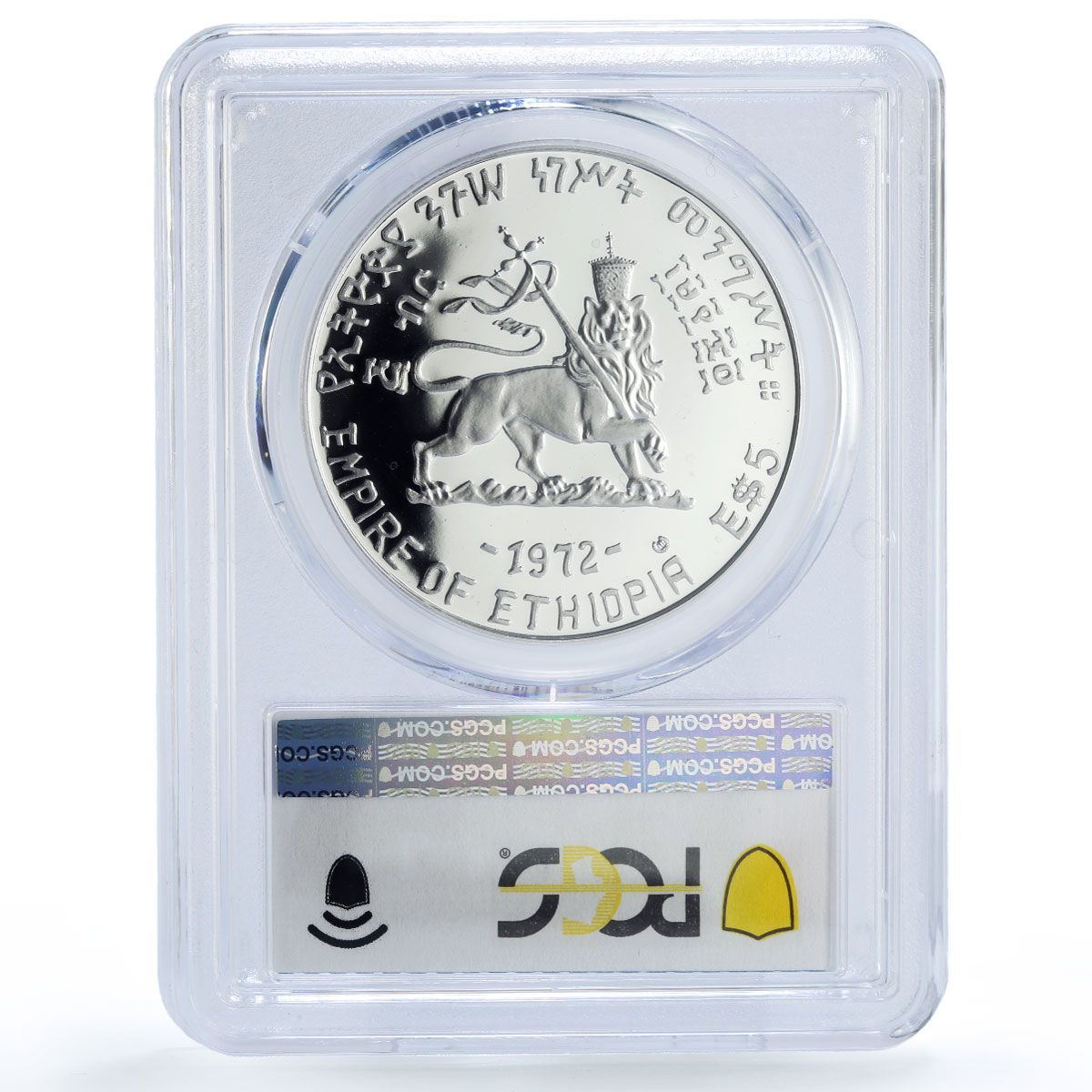 Ethiopia 5 dollars Emperor King Theodros II Politics PR69 PCGS silver coin 1972