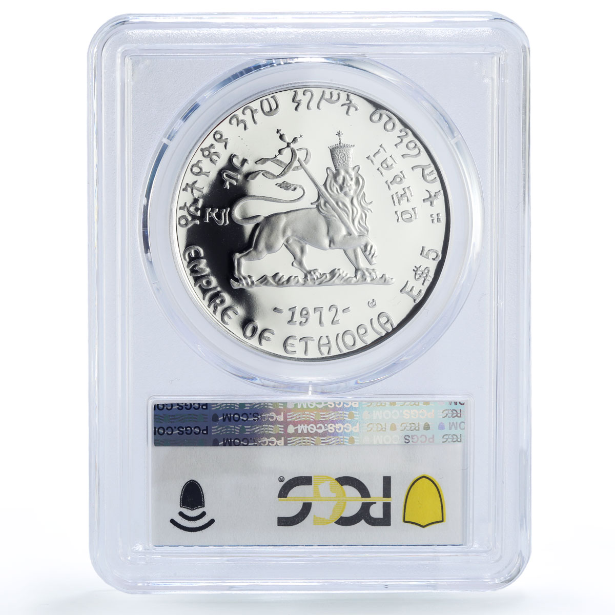 Ethiopia 5 dollars Emperor King Yohannes IV Politics PR69 PCGS silver coin 1972