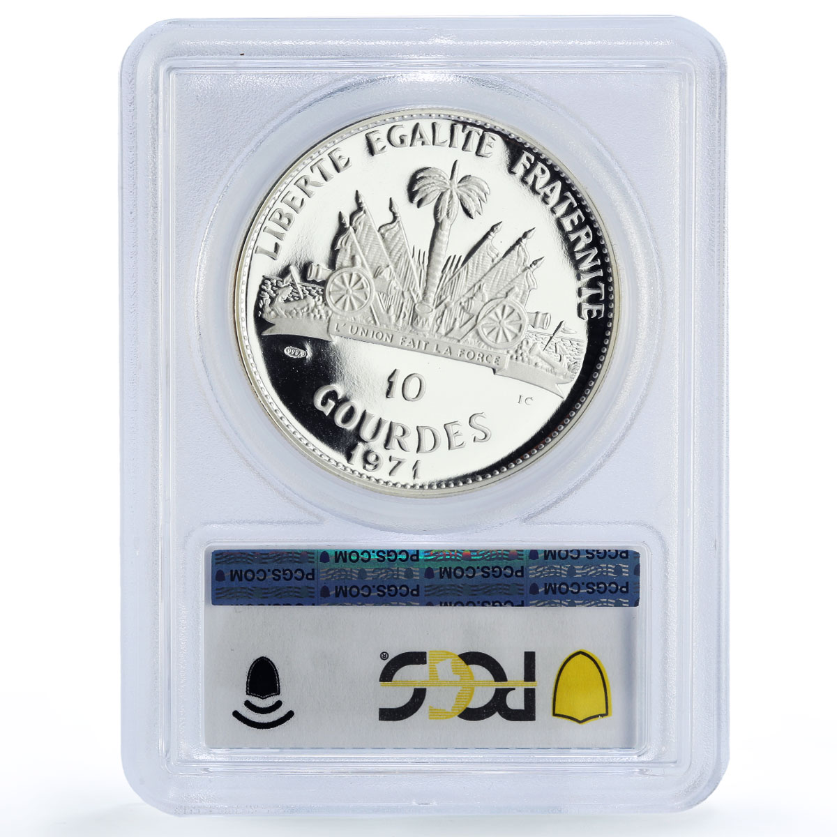 Haiti 10 gourdes Indian Chieftains Stalking Turkey PR69 PCGS silver coin 1971