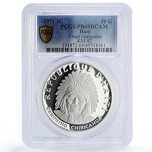 Haiti 10 gourdes Indian Chieftains Geronimo PR69 PCGS silver coin 1971