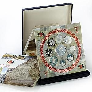 Isle of Man set of 9 coins Decimal RARE proof silver coins 2000