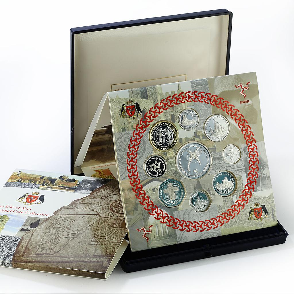 Isle of Man set of 9 coins Decimal RARE proof silver coins 2000
