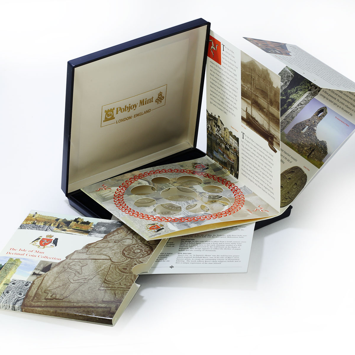 Isle of Man 5 2 1 pounds 50 20 10 5 1 pence Set Decimal PR silver coins 2000