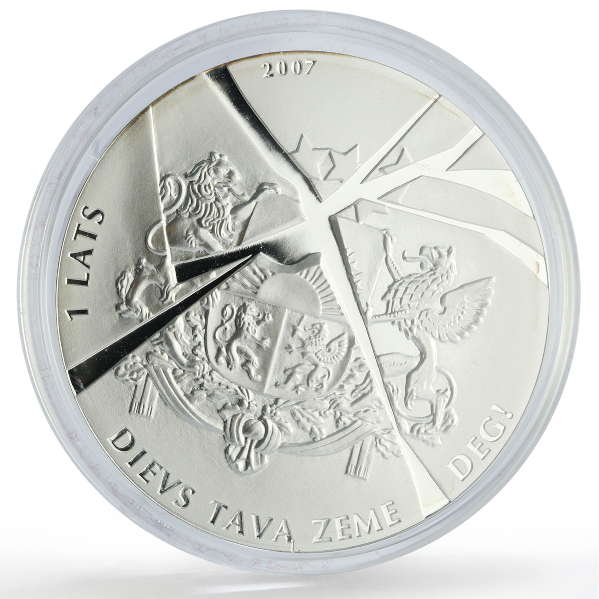 Latvia 1 lats x 3 Set State Times Values Politics proof silver coin 2006 - 2007