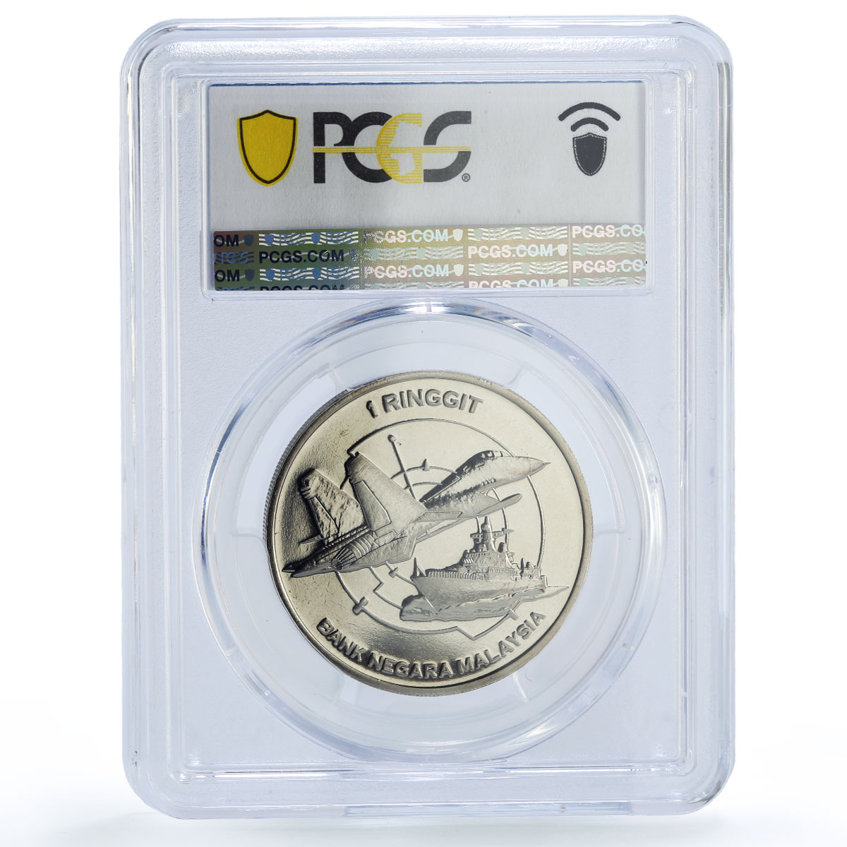Malaysia 1 ringgit LIMA Maritime Aerospace Plane Ship MS68 PCGS CuNi coin 2003