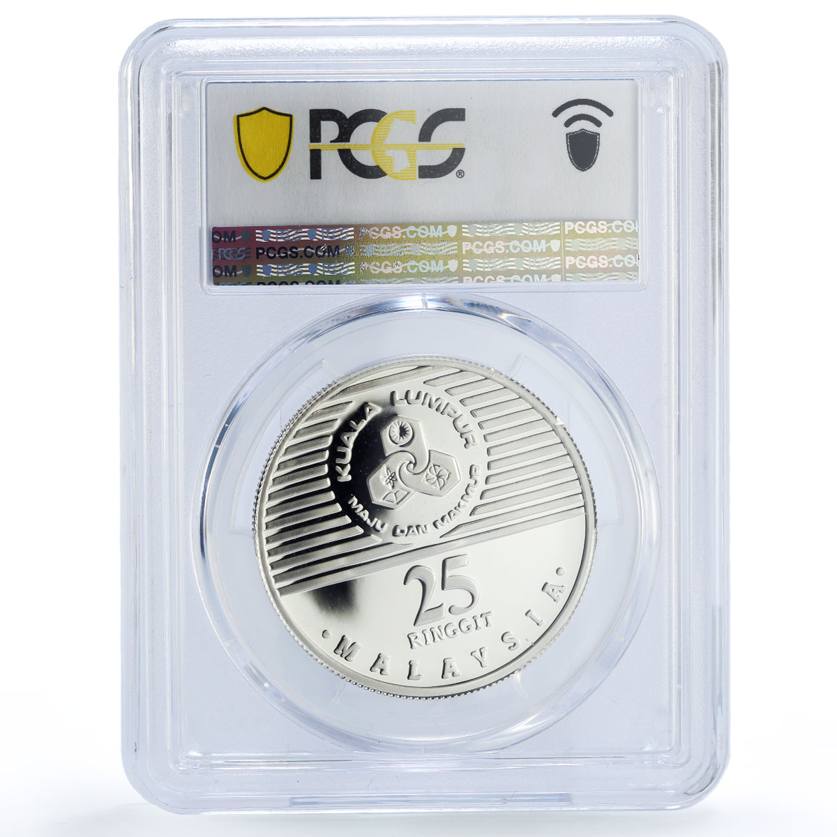 Malaysia 25 ringgit Kuala Lumpur 100th Anniversary PR68 PCGS silver coin 1990