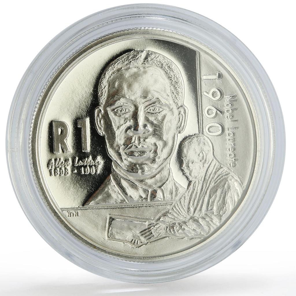 South Africa 1 rand Albert Luthuli Nobel Prize Politics proof silver coin 2005