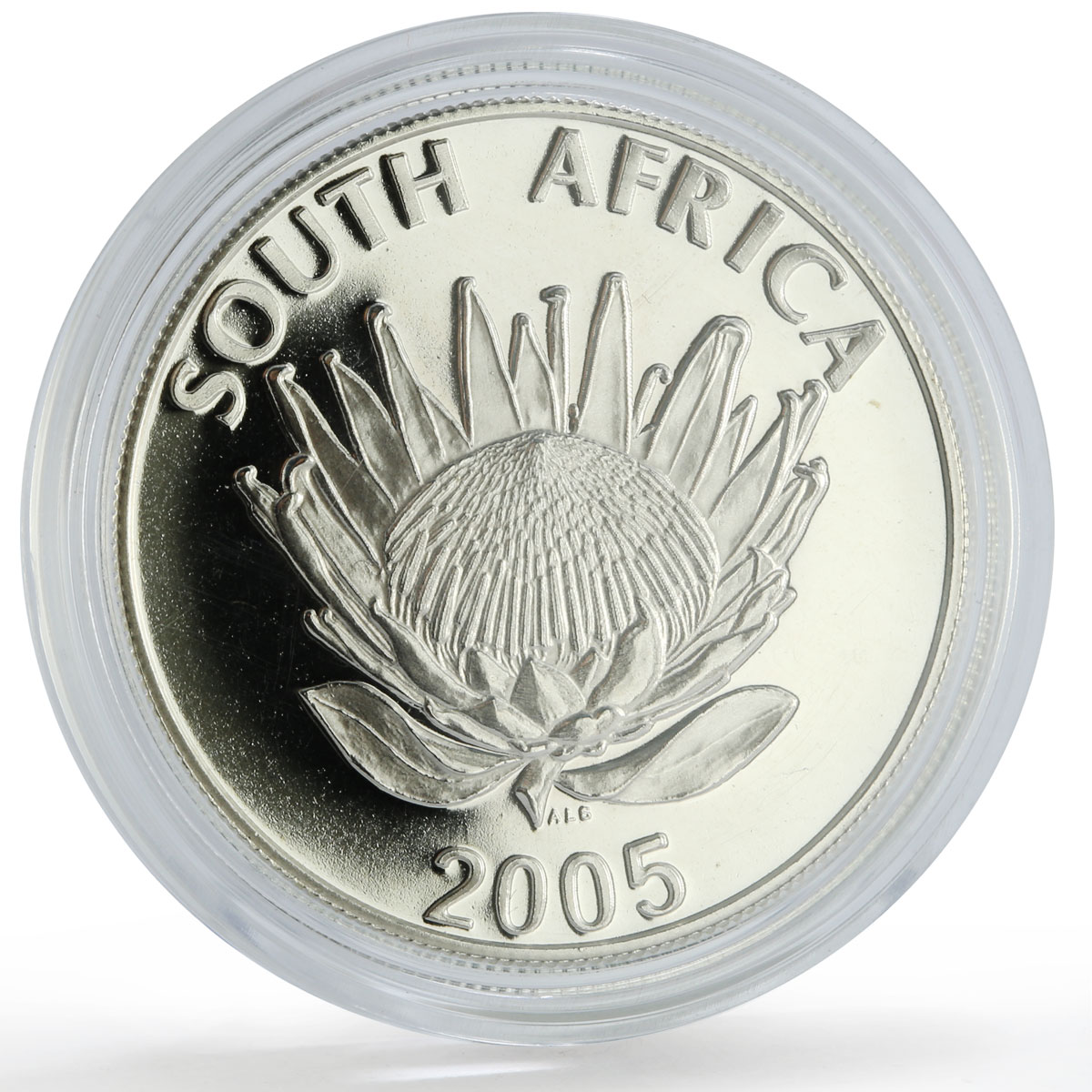 South Africa 1 rand Albert Luthuli Nobel Prize Politics proof silver coin 2005