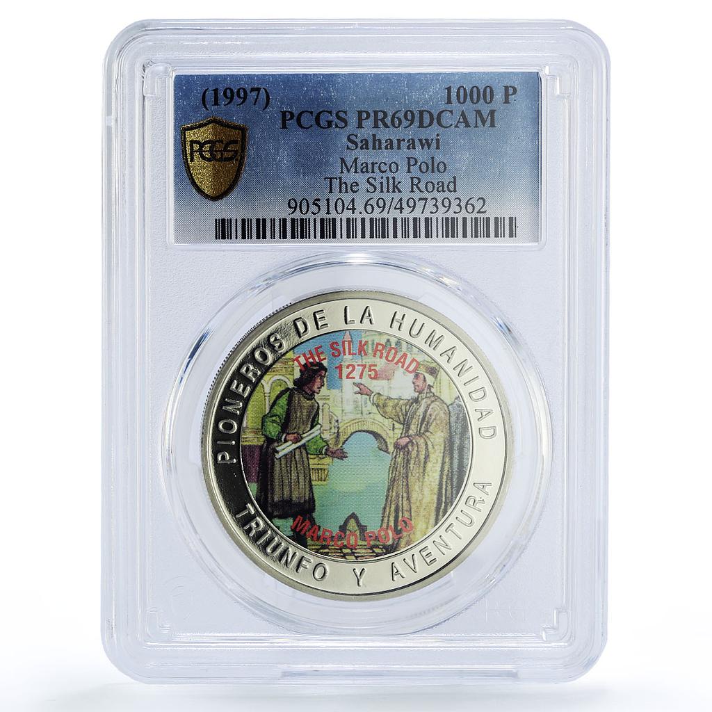 Saharawi 1000 pesetas Marco Polo The Silk Road PR69 PCGS CuNi coin 1997