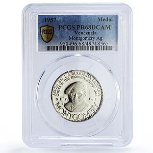 Venezuela Second War Chiefs USA Montgomery Politics PR68 PCGS silver medal 1957