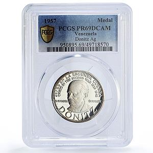 Venezuela Second War Chiefs Germany Donitz Politics PR69 PCGS silver medal 1957
