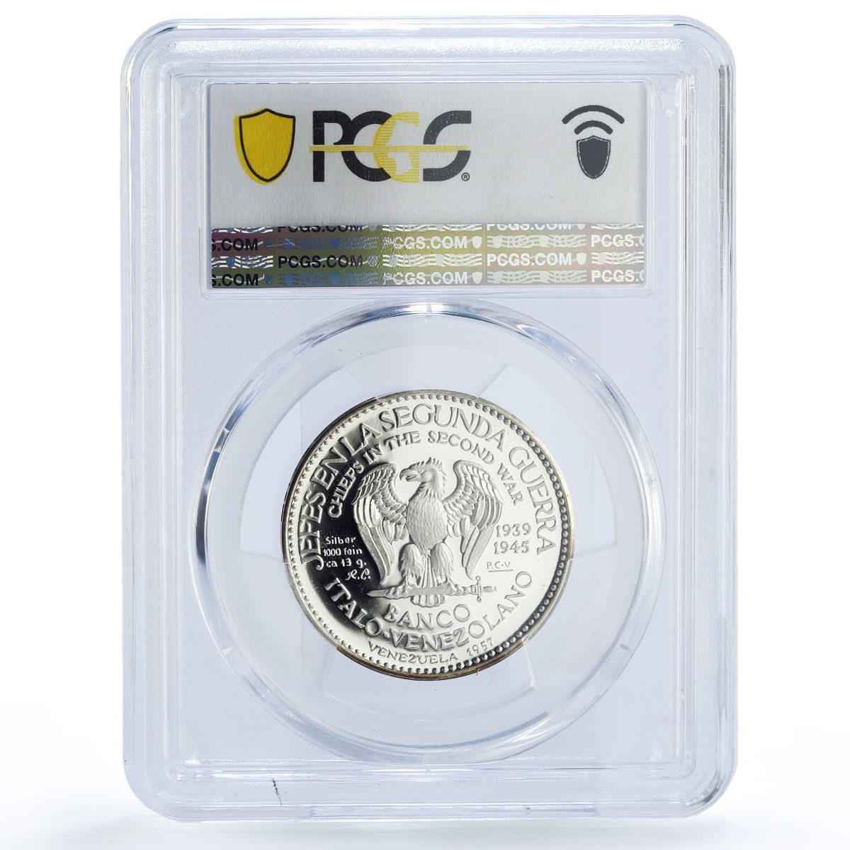 Venezuela Second War Chiefs Germany Donitz Politics PR69 PCGS silver medal 1957