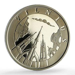 Lithuania 10 litu Vilnius Cathedrals Churches Architecture proof CuNi coin 1998