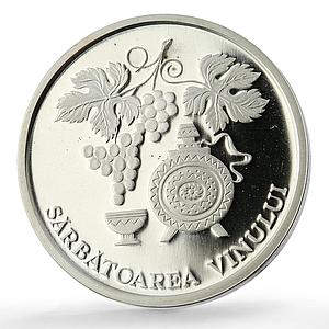 Moldova 10 lei Folk Crafts Traditions Wine Holiday 14 g. proof NiBrass coin 2003