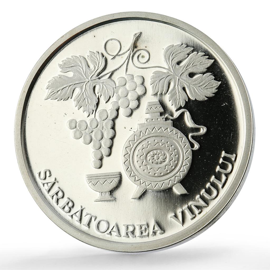 Moldova 10 lei Folk Crafts Traditions Wine Holiday 14 g. proof NiBrass coin 2003