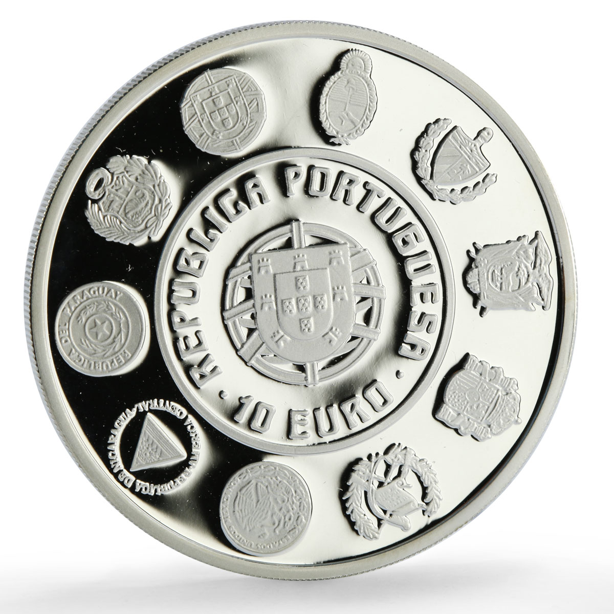 Portugal 10 euro Ibero-American Navigation Nautica Ship proof silver coin 2003