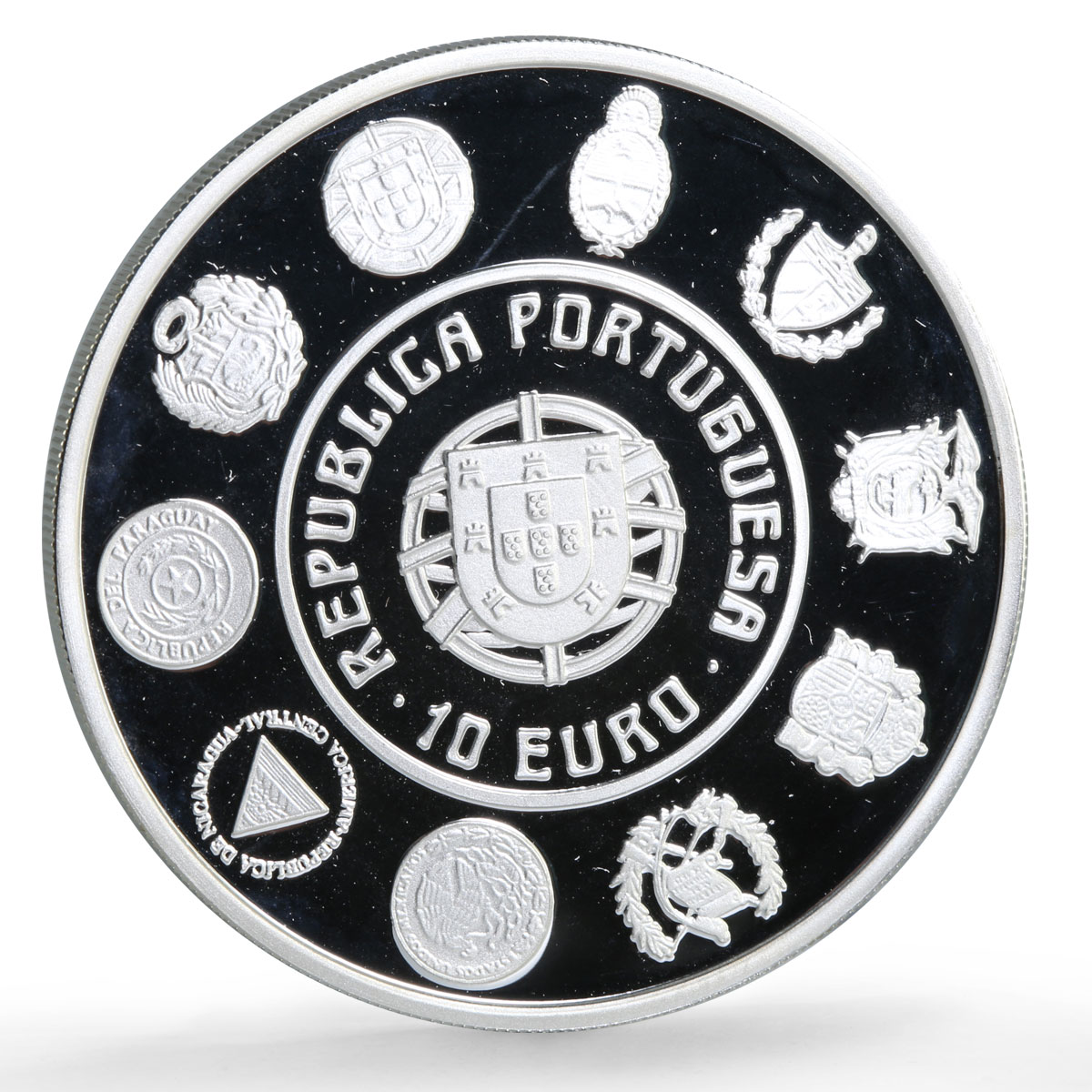 Portugal 10 euro Ibero-American Navigation Nautica Ship proof silver coin 2003