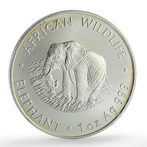 Zambia 5000 kwacha African Wildlife Elephant Fauna Matte silver coin 2000