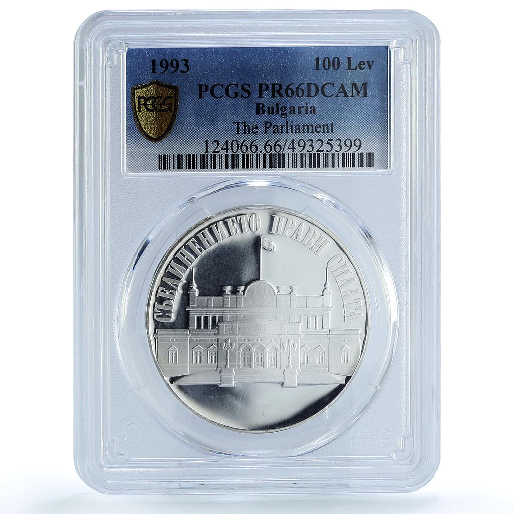 Bulgaria 100 leva Parliament Building Politics KM-231 PR66 PCGS silver coin 1993 Bulgaria 100 leva Parliament Building Politics KM-231 PR66 PCGS silver coin 1993