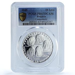 Bulgaria 10 leva Intercosmos Cosmonauts Space KM-157 PR67 PCGS silver coin 1985