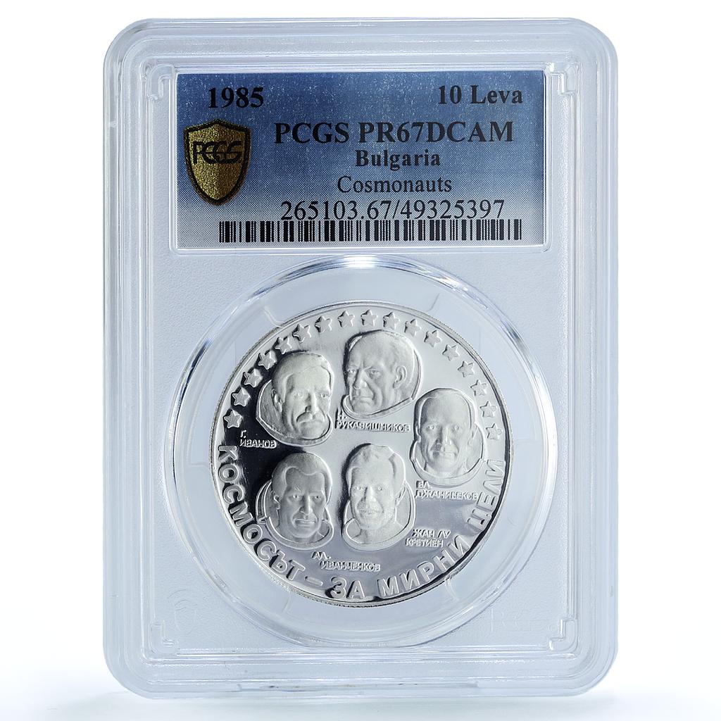 Bulgaria 10 leva Intercosmos Cosmonauts Space KM-157 PR67 PCGS silver coin 1985 Bulgaria 10 leva Intercosmos Cosmonauts Space KM-157 PR67 PCGS silver coin 1985