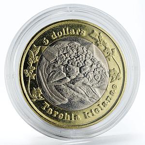 Rhodesia 5 dollars Tarchia Kielanae Dinosaur bimetal coin 2018