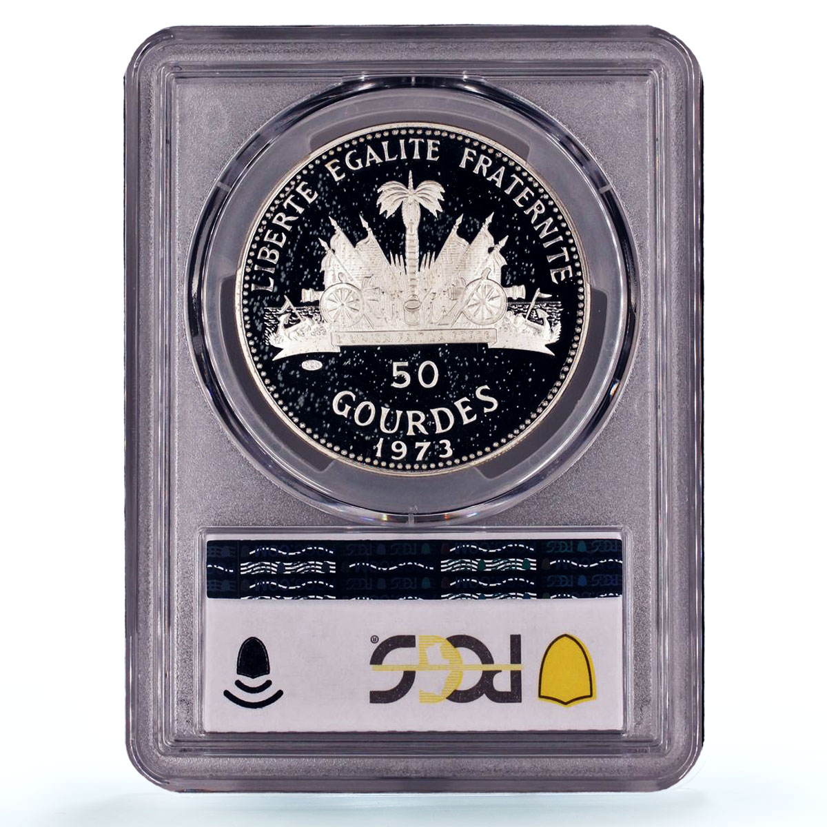 Haiti 50 gourdes Woman on the Beach Fineness Left PR66 PCGS silver coin 1973