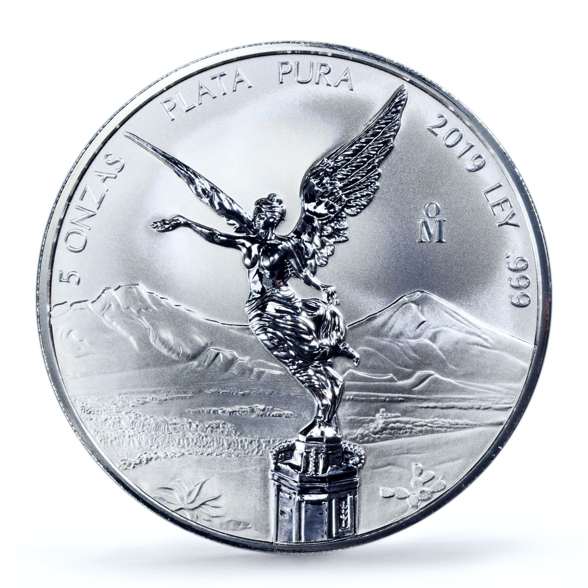 Mexico 5 onzas Libertad Angel of Independence Reverse PR70 PCGS silver coin 2019