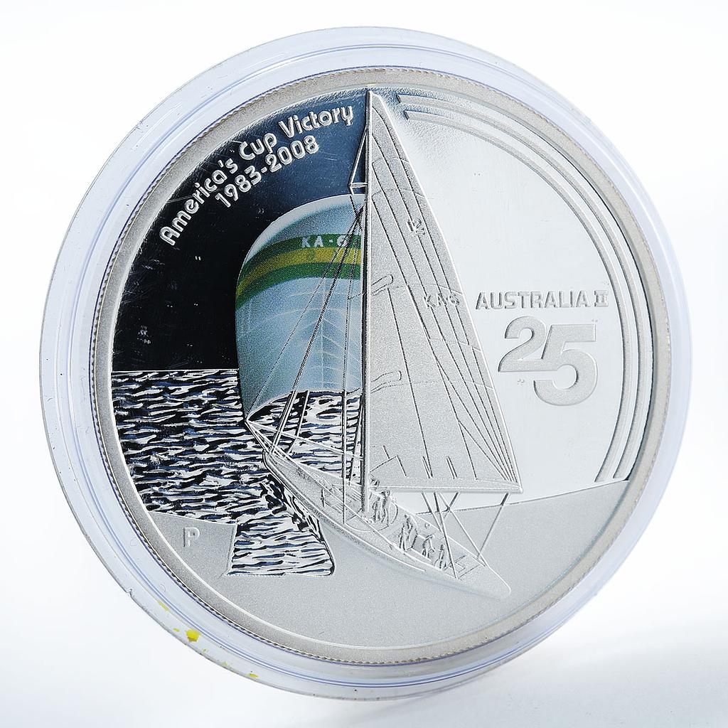 Australia 1 dollar 25th Anniversary of Australia II America's Cup Victory 2008