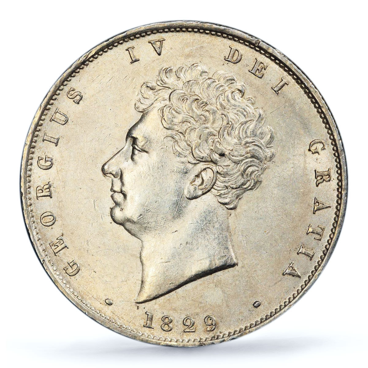 Great Britain 1/2 crown King George IV Coinage KM-695 AU58 PCGS silver coin 1829
