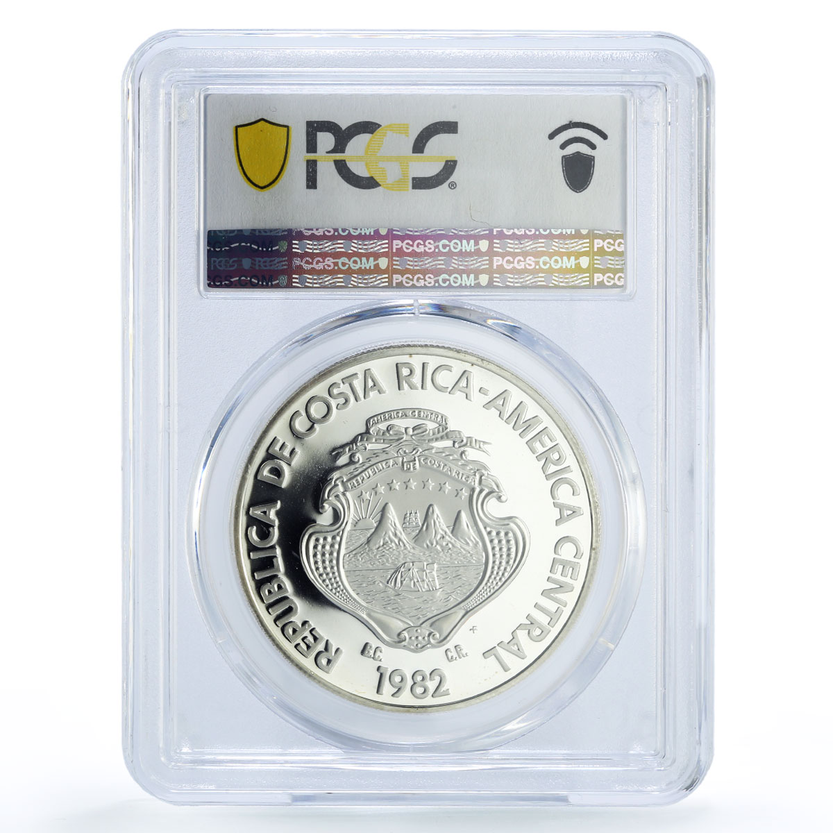 Costa Rica 250 colones Conservation Jaguar Cat Fauna PR66 PCGS silver coin 1982