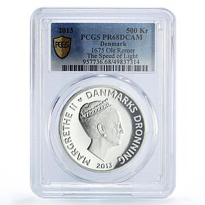 Denmark 500 kroner Ole Romer Light Speed Science PR68 PCGS silver coin 2013