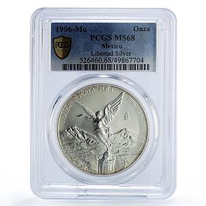 Mexico 1 onza Libertad Angel of Independence MS68 PCGS silver coin 1996
